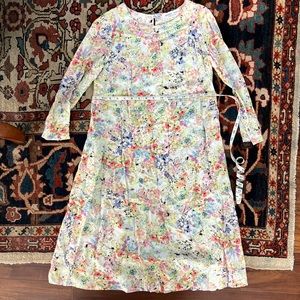 Sonnet James 3/4 length watercolor floral Poppy dress small